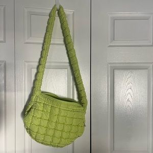 Lime puffy cross body purse